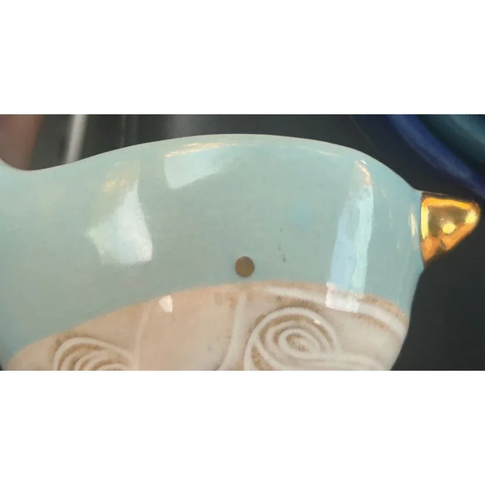 Cracker Barrel Blue Whale Ceramic Nesting Measuring Cups 4 Piece Set Coastal